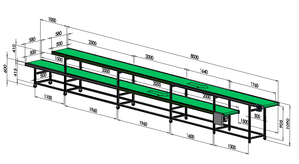 雙層皮帶輸送機流水線