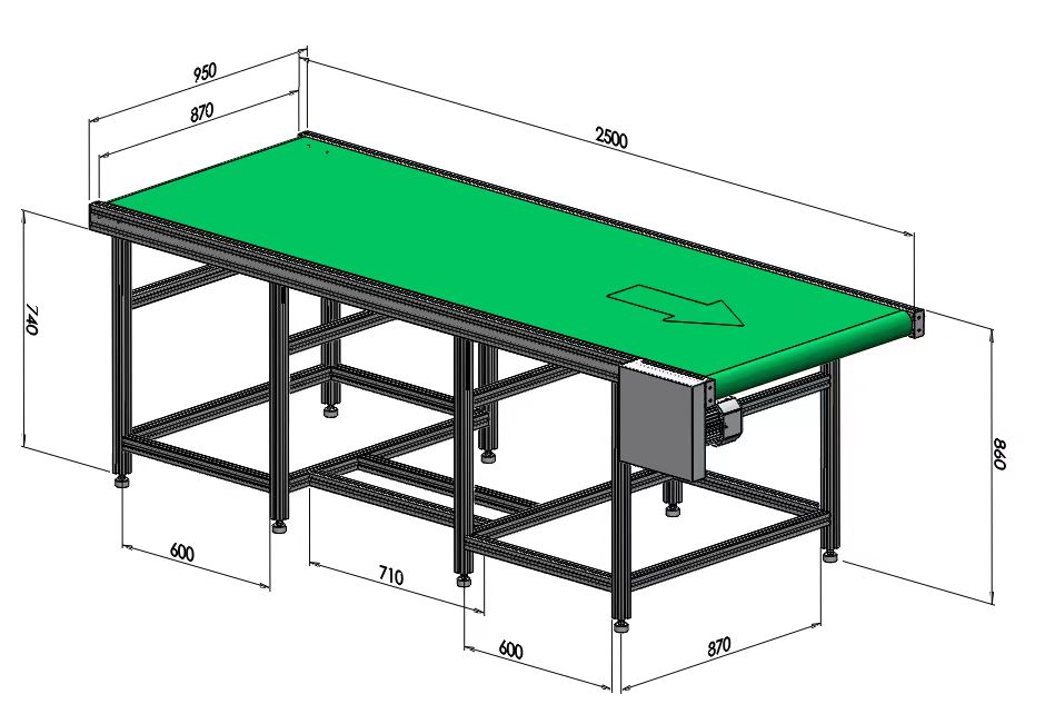 2.5米常規(guī)款式皮帶輸送機流水線
