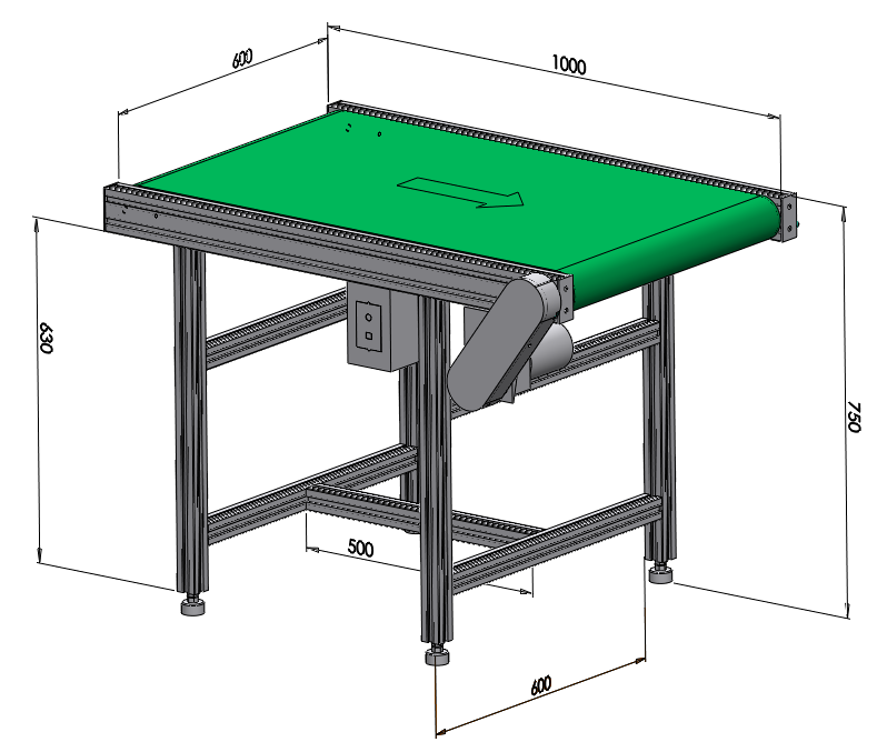 一米長標(biāo)準(zhǔn)常規(guī)款皮帶輸送機