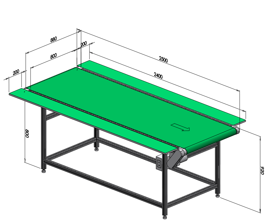 服裝廠布片輸送機(jī)流水線